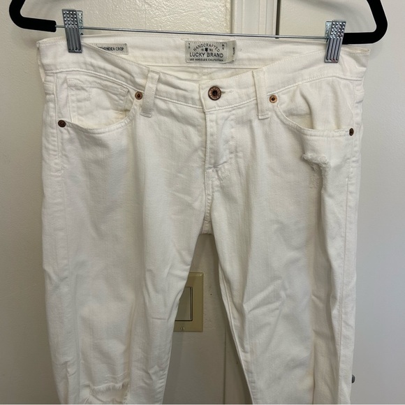 Lucky Brand Sienna Weekender Crop White Jeans Size 25 or 0 - Picture 4 of 13